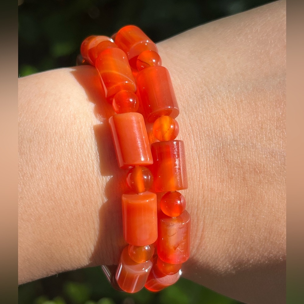 Carnelian tube bracelet‎